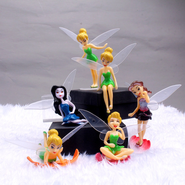 6-pack Miniatyr Fairy Figurine Accessoarer, Flower Pot Hanger De