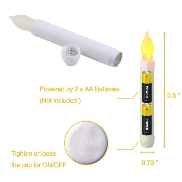 12 stk. Flammeløse LED-stearinlys Batteridrevne Votive LED Ta