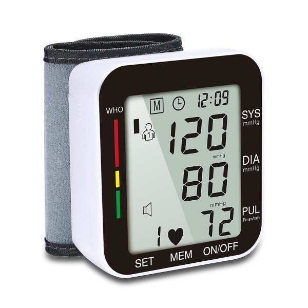 Ohp W1681a Blodtryksmåler Håndleds Bp-monitor Stor LCD-skærm til hjemmebrug（Sort）