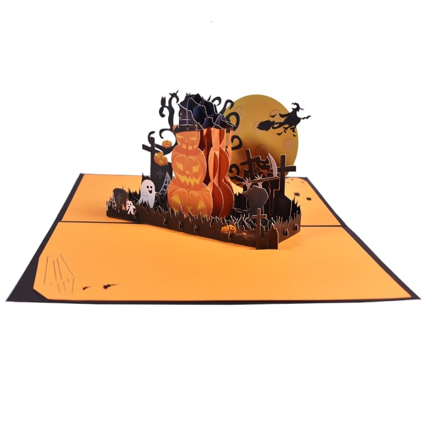 3 2022 nyårs Halloween pumpa gratulationskort 3D tredimensionell
