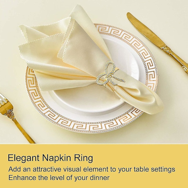 Serviettringer, sommerfuglservietter Rings Set med 6, Gull Serviettringer Holder