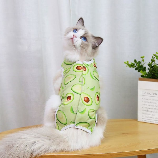 Kattåterställningsdräkt Kattsteriliseringskläder Andningshalsband alternativ (XL Grön)