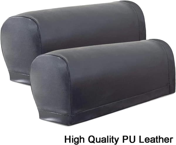 1 par PU-skinn sofaarmlenes deksler for lenestoler, stretch S