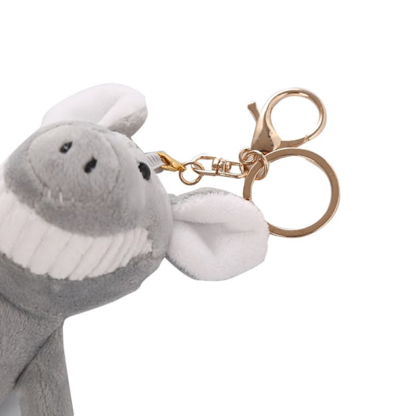 Gris yoga cochon porte-clés boucle longue jambe cochon longue jambe grosse dent cochon pendentif sac pendentif sac à dos pendentif peluche