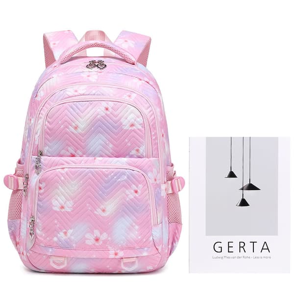 Kpop Devil Hunter Tryckt Ryggsäck, Studentryggsäck med Stor Kapacitet, Blommig Ryggsäck, Reseryggsäck Pink E