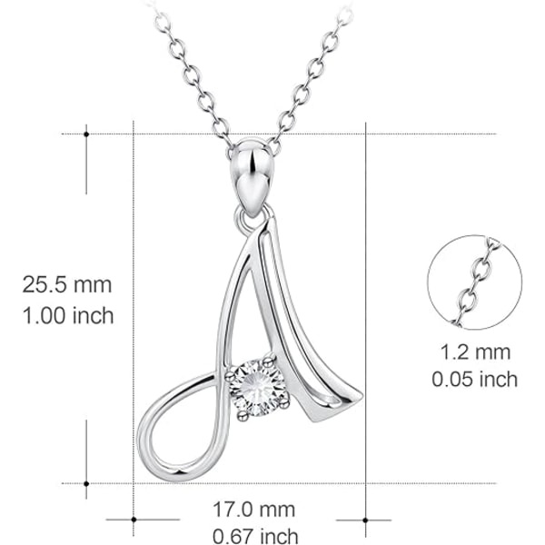 Halsband med initial i sterlingsilver, bokstäver 26, alfabetshänge