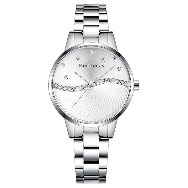 Mini Focus 0263l Stålbånd Diamant Vandtæt Dame Armbåndsur（Rose）
