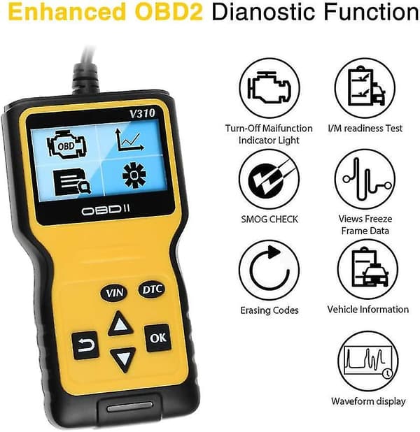 Obd2-skanner, bilkodeskanner forbedret universell bilskanner for feilkoder, Obd-skanner kan biler