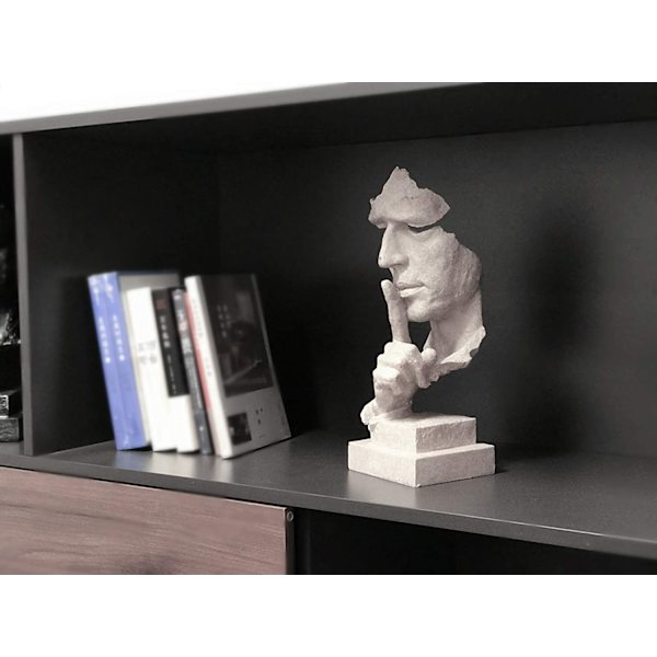Abstrakt sandsteinharpiks skulptur for hjem, kontor, bibliotek, skrivebordsdekorasjon, 31,5 cm høy