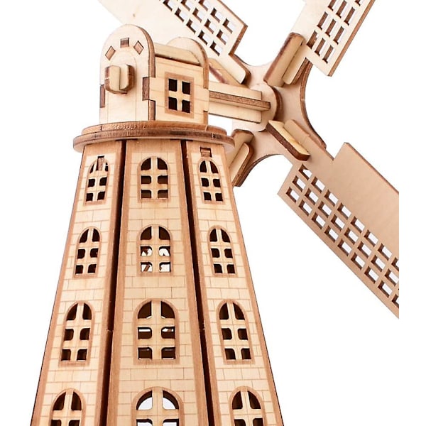Træ hollandsk vindmølle 3d puslespil model kits samlet pædagogisk 3d puslespil udfordring gave til voksne