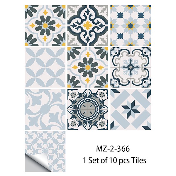 (15cm x 15cm, 6x6 tommer) for Stairs for Tile Blue OrangeTile Sti