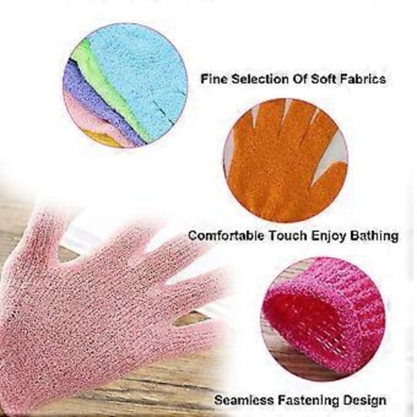 8 st Exfolierande Handskar, Hudexfolierare för Kroppen, Duschhandskar, Skrubbhandskar Exfolierande