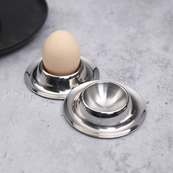 2 stk kokt eggholder rustfritt stål eggglassholdersett servise Kjøkkenverktøy