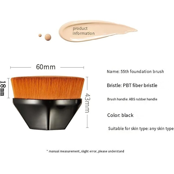 Magisk Foundationborste Makeupborste Platt Foundationborste Bärbar