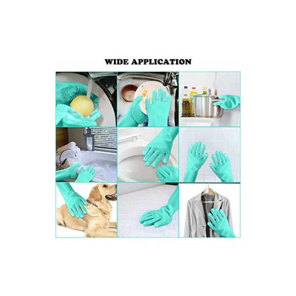 Magic Silicone Cleaning Gloves with Sponge for Washing Dishes, Ki