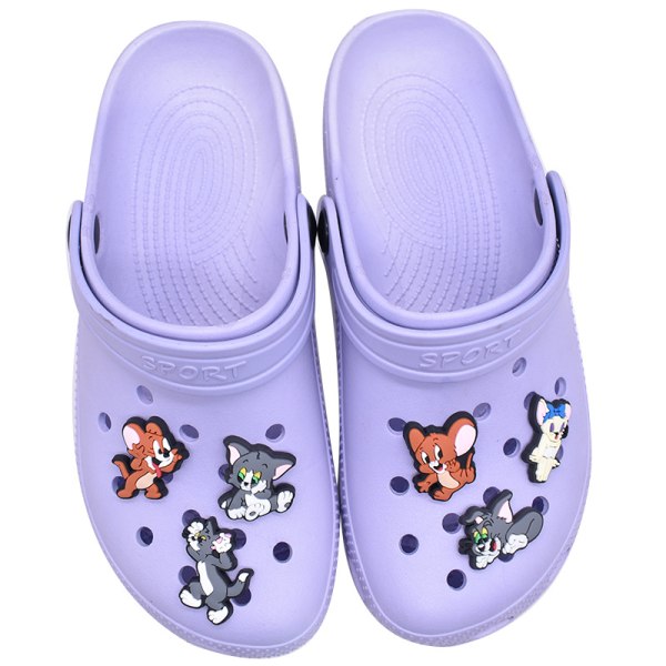60 st Tom och Jerry PVC mjuka gummiskor med dekorativt spänne
