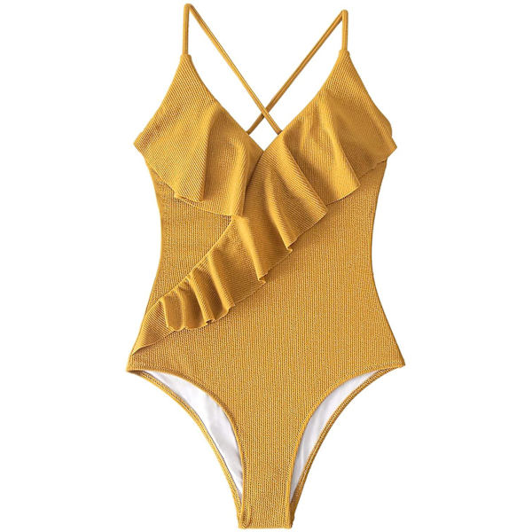 Kvinder S One Piece Badedragt Ruffle Wrap Tekstureret Strand Badetøj Badetøj