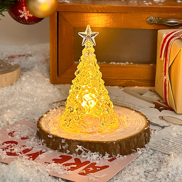 Lighted Acrylic Christmas Tree, LED Lights Color Changing Mini Ch
