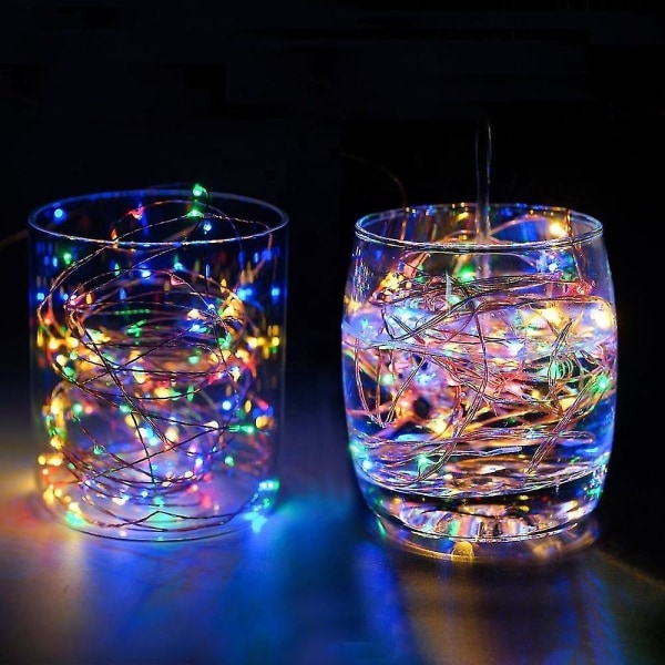 Led Fairy Lights Battery Operated 2 Packs Mini Battery Powered Copper Wire Starry（5M White）