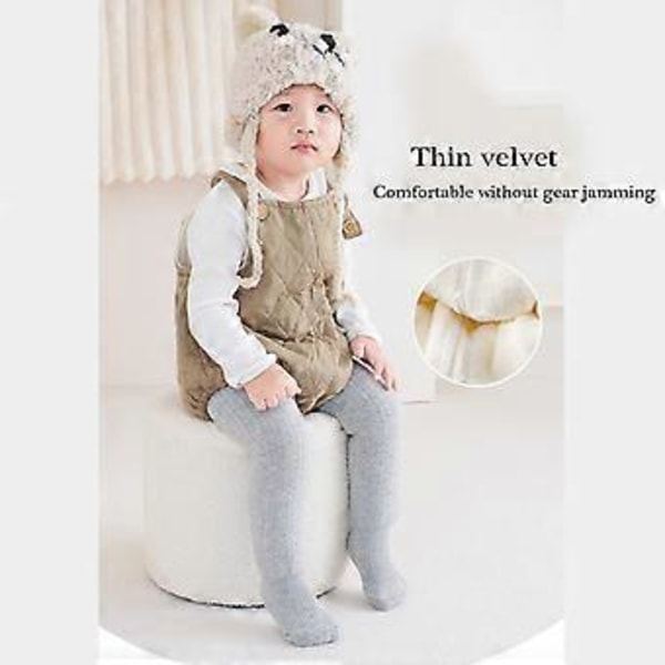 Babystrumpbyxor med elastiskt midjeband, varma strumpbyxor för småbarn, vinterleggings för spädbarn, elastiska midjestrumpbyxor, andningsbara babykläder, vit XS White XS