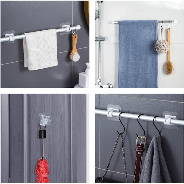 Gardinstångsbeslag, 6 * 6 transparent 4-pack gardinstång