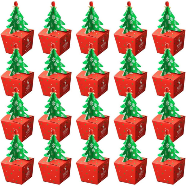 Jul äppelkartonger 20st presentförpackningar DIY Söt tecknad present Frui
