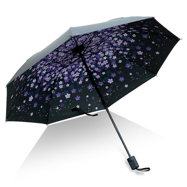 Paraply Män Regn Kvinna Vindtät Stor Paraguas 3d Print Solig Anti-sol 3 hopfällbara paraply utomhus Parapluie（J）