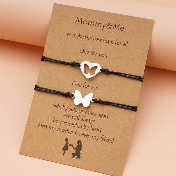 Mother Daughter First Day of School Bracelet Set for 2 - Matching