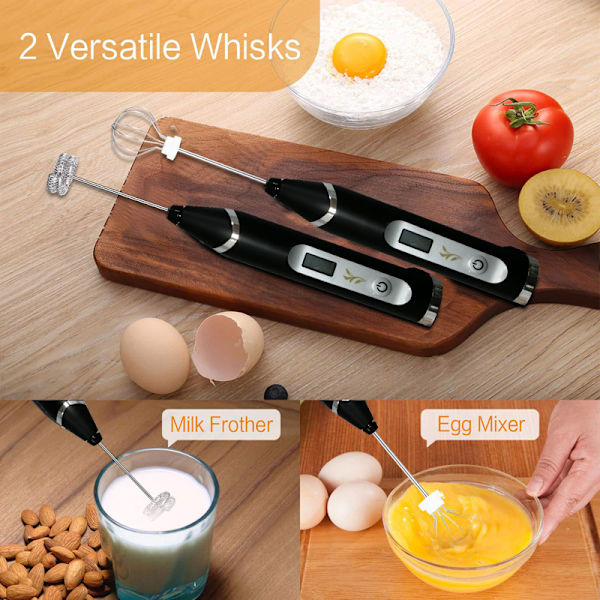 Melkeskummer Kaffeskummer Elektrisk Visp Usb Oppladbar 3-trinns