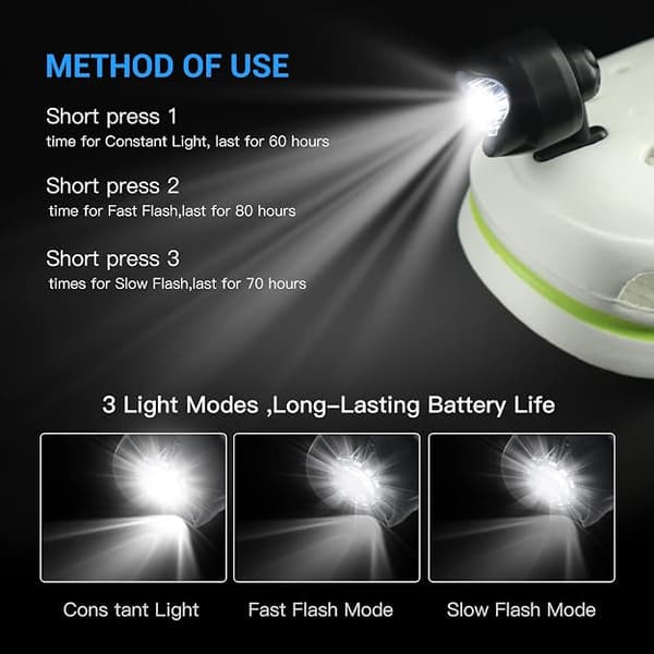 Sorte forlygter til Croc-sko - 2X Glow in The Dark LED-clogs Sh