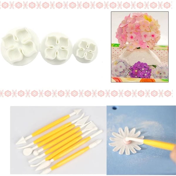 57-delad fondantformset  Tårtdekoration DIY-stämpeltillbehörset