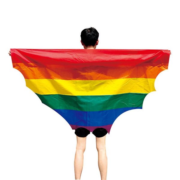 Gay Pride/karneval Flerfarvet Flag Cape (D)