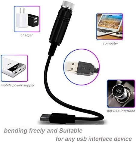 1 stk. lilla USB magisk kuglestjernelys bil fuld af stjerner på