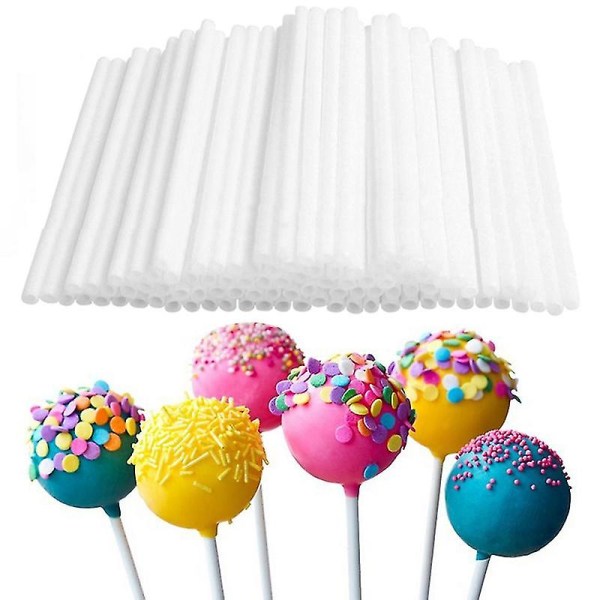 80 st Pop Sucker Sticks Chokladkaka Lollipop Lolly Candy Making Mould Vit Kökstillbehör Godisverktyg Diy-tillbehör