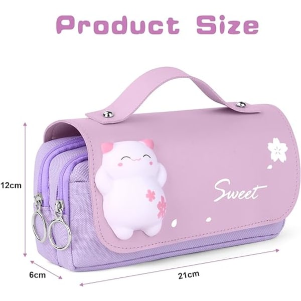 1pc Waterproof School Pencil Case with Handle, Large Pencil Case,