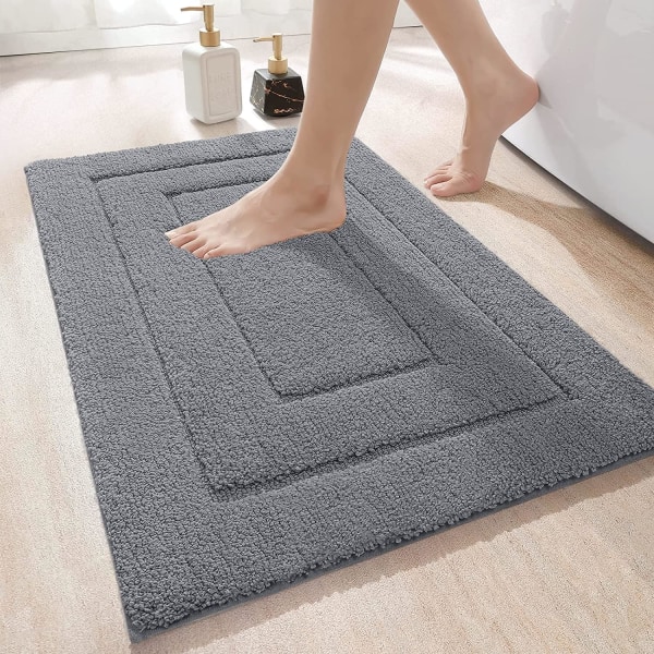 Skridsikker bademåtte, blød mikrofiber bademåtte, absorberende, ekstra tyk