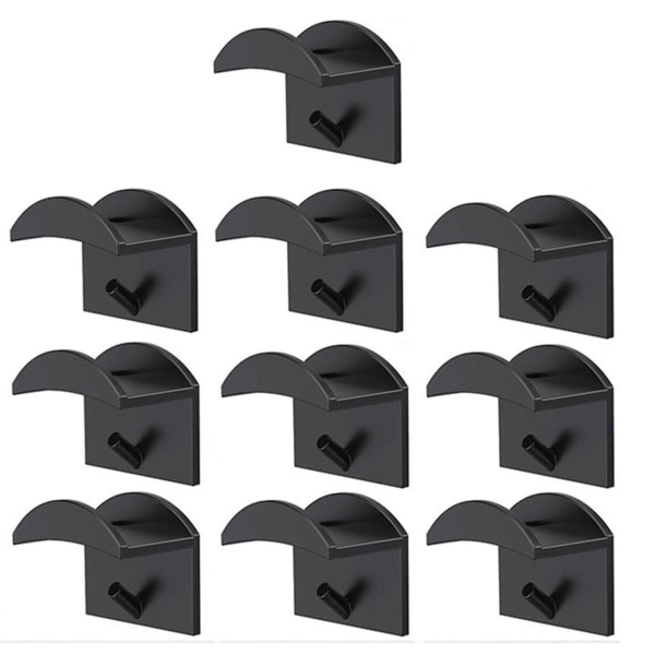 10st Väggmonterad hattkrok Stämpningsfri självhäftande cap för hemsovrum (svart)