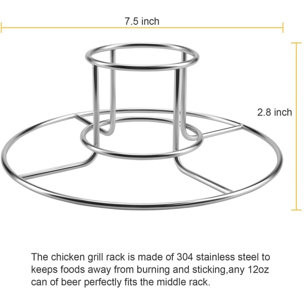 Beer Can Rack for BBQ and Smoker, High Quality Stainless Steel Ch