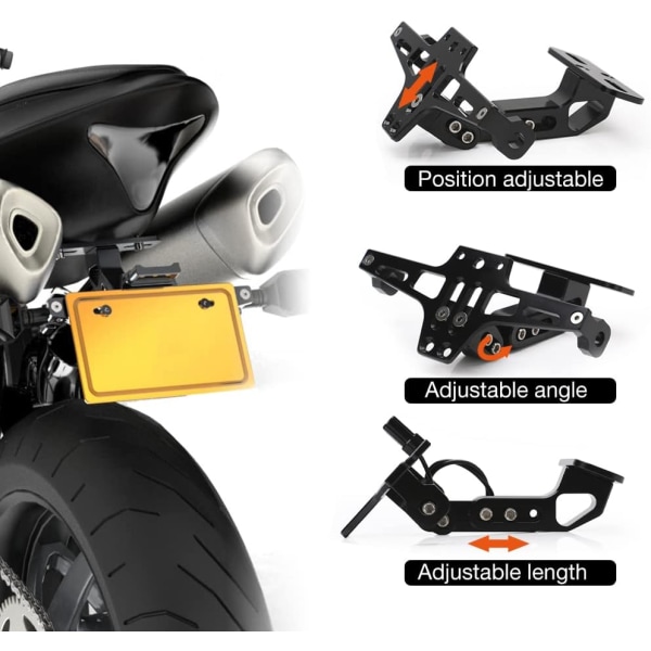 Motorcykel Nummerplade Beslag Motorcykel Baglygte Universal Justerbar Vinkel