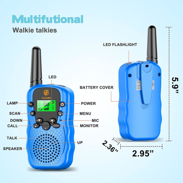 Leksaker för 3-10 år gamla pojkar, Walkie Talkies 4 5 6 7 8 år gamla pojkar presenter pojkar flickor leksaker ålder 3-10 Walkie Talkie barn lång räckvidd