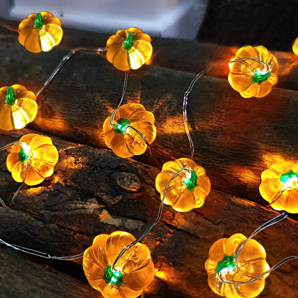 3D Fairy Lights Orange Pumpkin Halloween Lights 10FT 30LEDs Thank