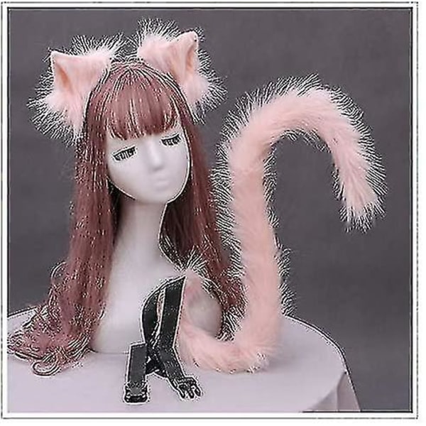 Cosplay taipuva pitkä kissanhäntä ja korvat -pantasetti 2 kpl pakkaus pukuasusteet