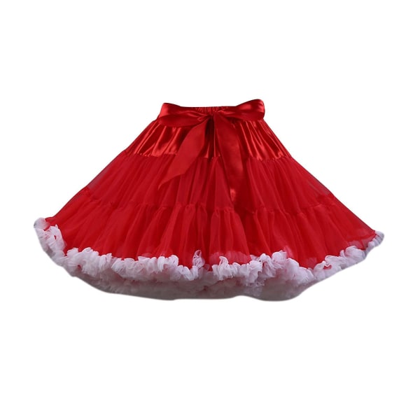 Kvinnors Tulle Petticoat Tutu Kjolar Tutu Fest Flerskiktad Puffig Cosplay Kjolar Jul Kjolar Röd