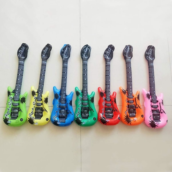 12-delars uppblåsbart instrumentset för barn med gitarr, mikrofoner och saxofoner för rockband, barnfest, slumpmässig färg