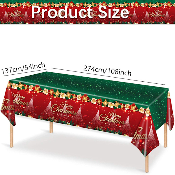 Nytt Juletre 137 * 274cm Engangs Julebordduk