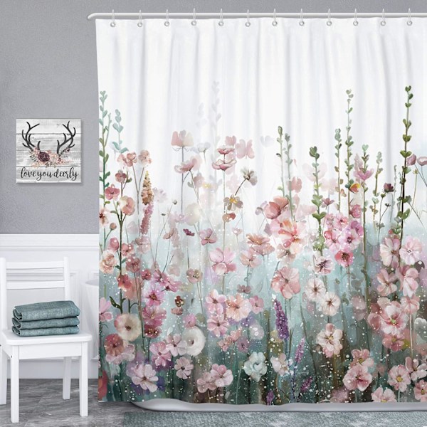 180 x 180 cm Farverigt bruseforhæng, firkantede badeforhæng,