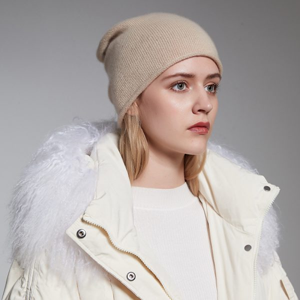 Ren cashmere strikket hue efterår og vinter nye herrehatte og w