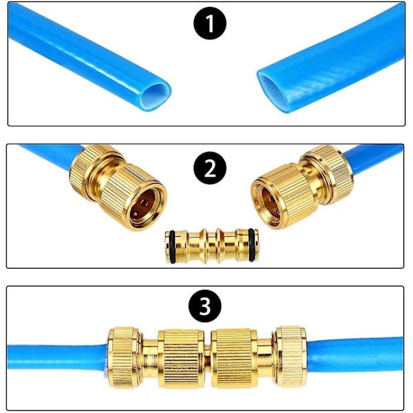 2 Pak Messing Have Slange Fittings Til Have Slangehane Dobbelt Han Messing