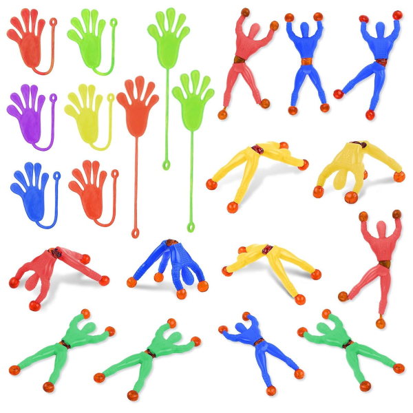 Klappschhand barn, 15 stycken Glibberhand-festväskor + 15 stycken Window Climber Ninja, Colorful Giveaway