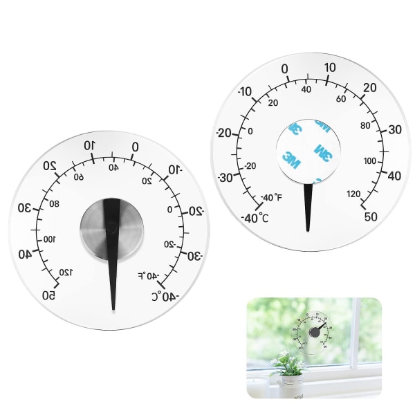 Vanntett vindus termometer 1 stk selvklebende vindu temperatur gjennomsiktig temperatur overvåking termometer